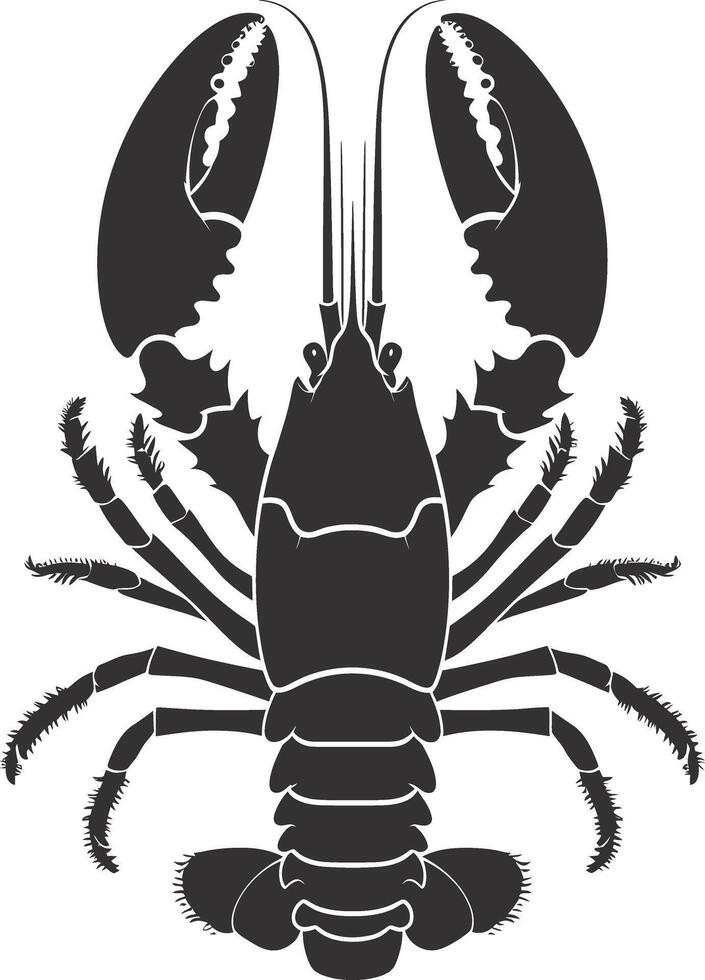 ai généré silhouette Homard noir Couleur seulement plein corps vecteur