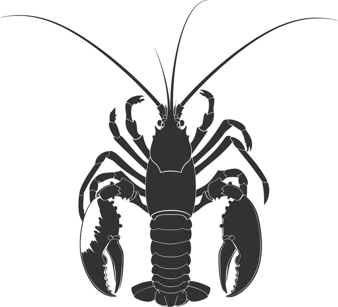 ai généré silhouette Homard noir Couleur seulement plein corps vecteur