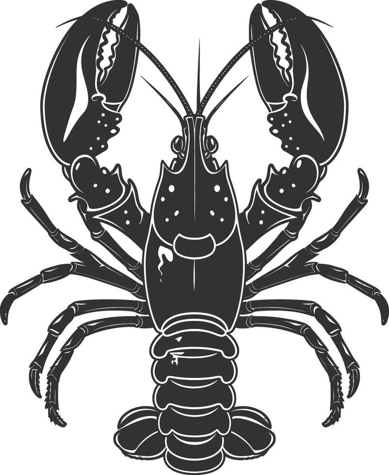 ai généré silhouette Homard noir Couleur seulement plein corps vecteur