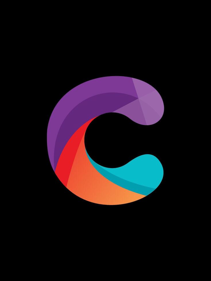 c monogramme Couleur logo vecteur