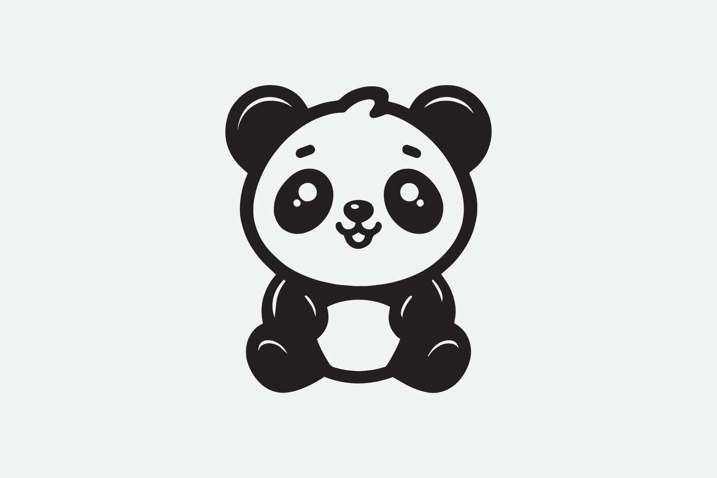 mignonne Panda mascotte personnage dessin animé logo vecteur