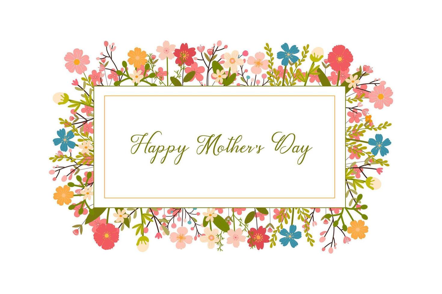 de fête bannière Cadre illustration de printemps fleurs avec le une inscription de la mère journée vecteur