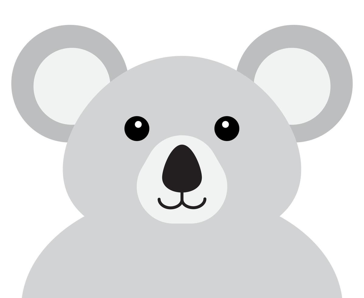 vecteur plat dessin animé koala visage