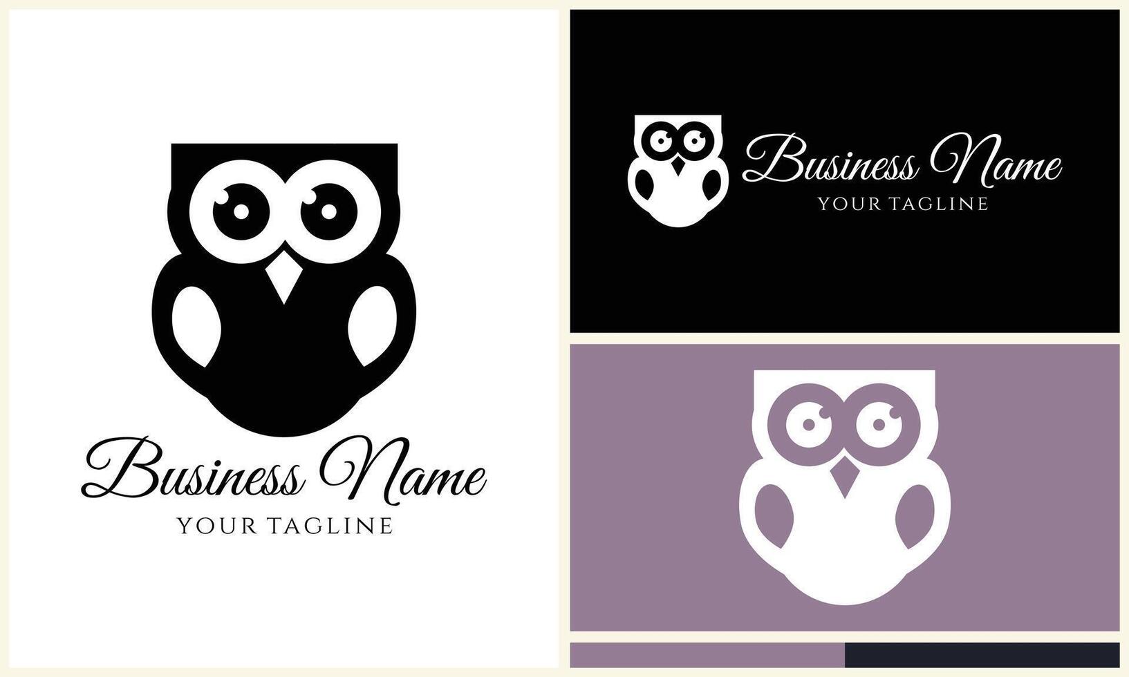 silhouette hibou oiseau logo modèle vecteur