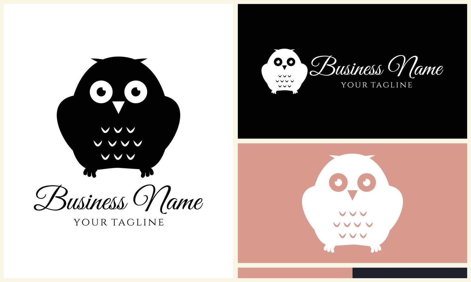 silhouette hibou oiseau logo modèle vecteur