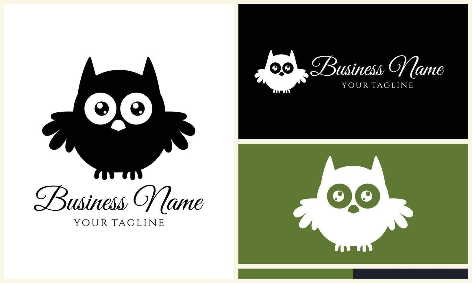 silhouette vecteur hibou logo modèle