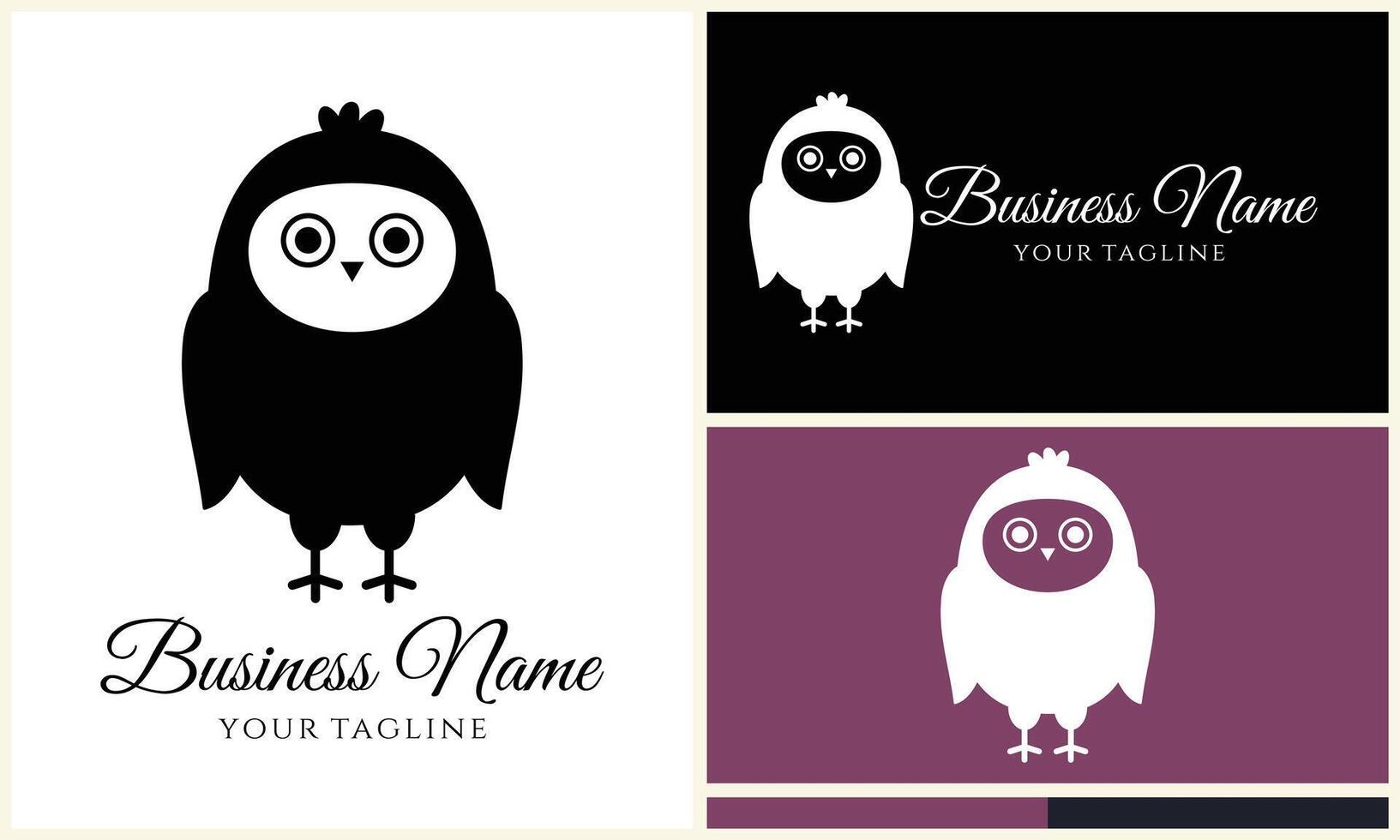 silhouette vecteur hibou logo modèle