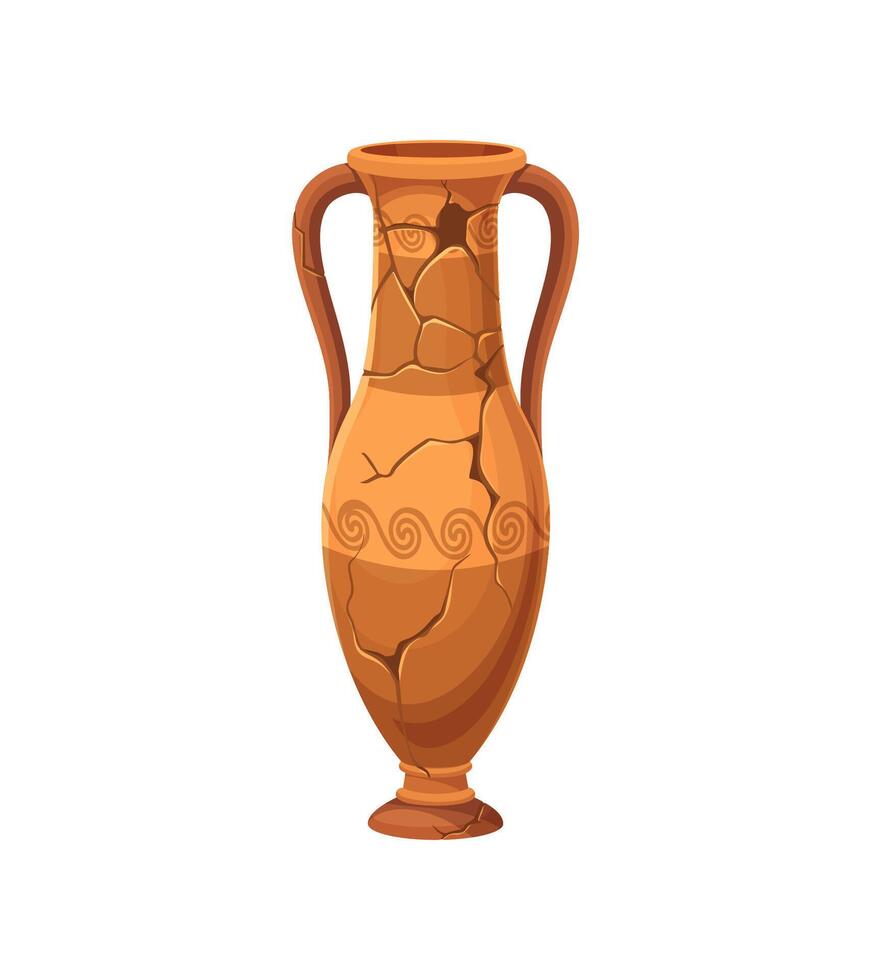 ancien vase avec fissures, antique cassé amphore vecteur