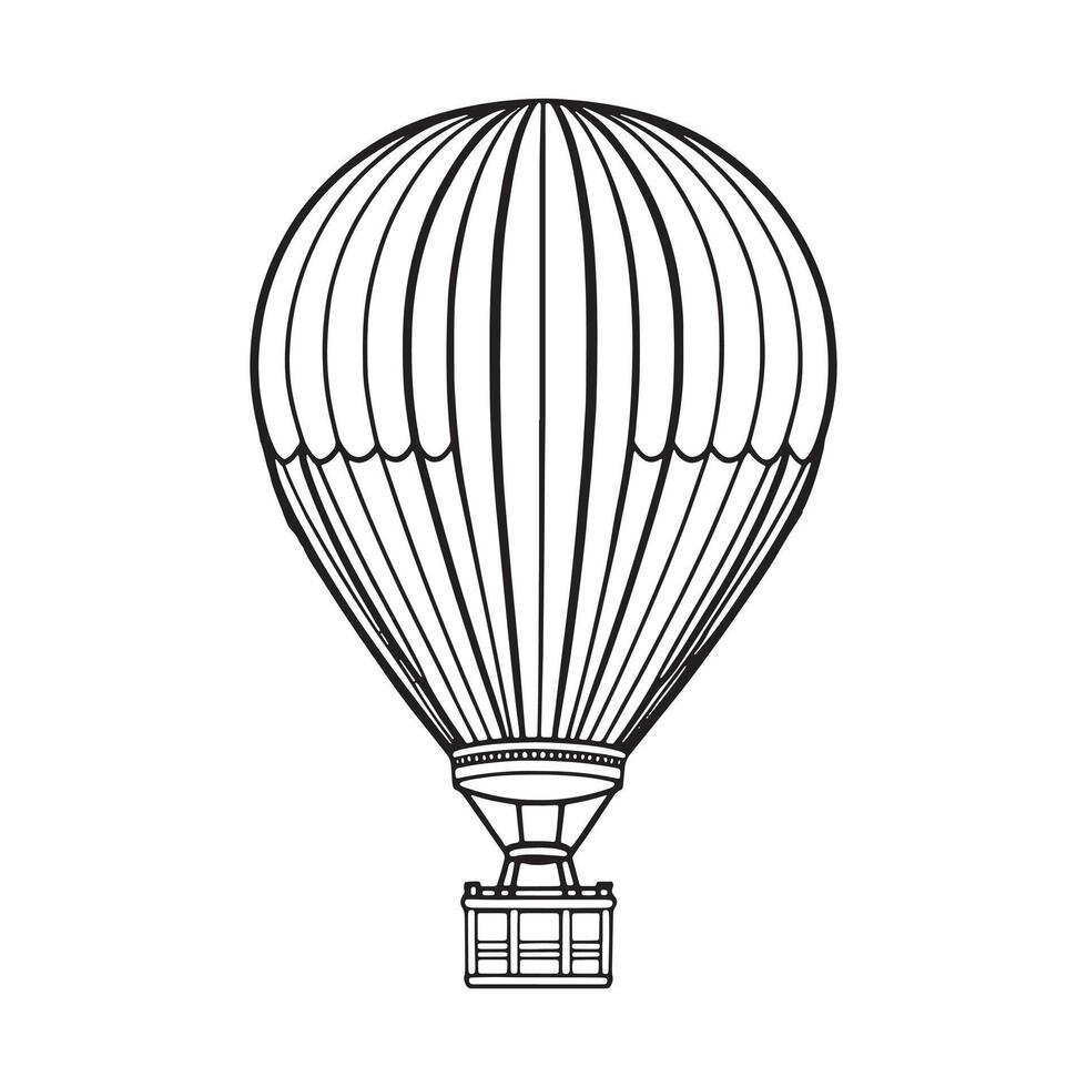 chaud air ballon contour coloration page illustration pour les enfants et adulte vecteur