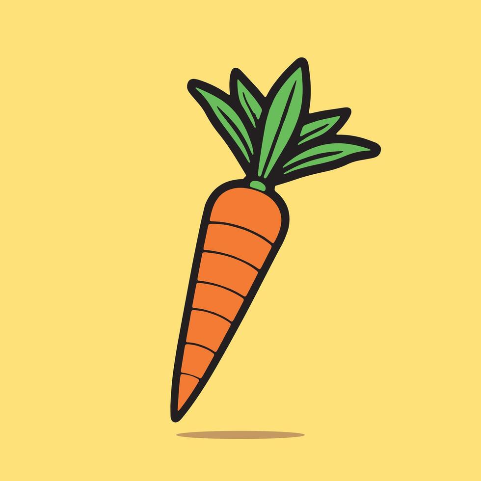 dessin animé Orange carotte vecteur illustration
