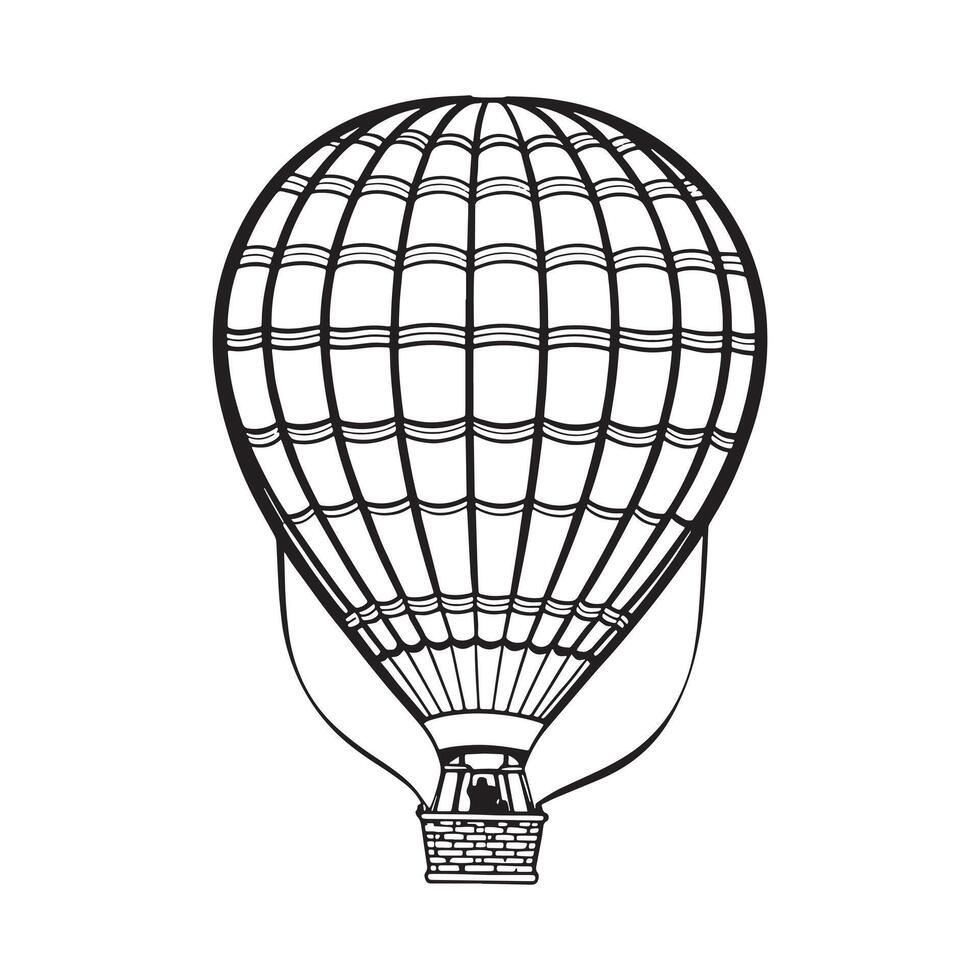 chaud air ballon contour coloration page illustration pour les enfants et adulte vecteur