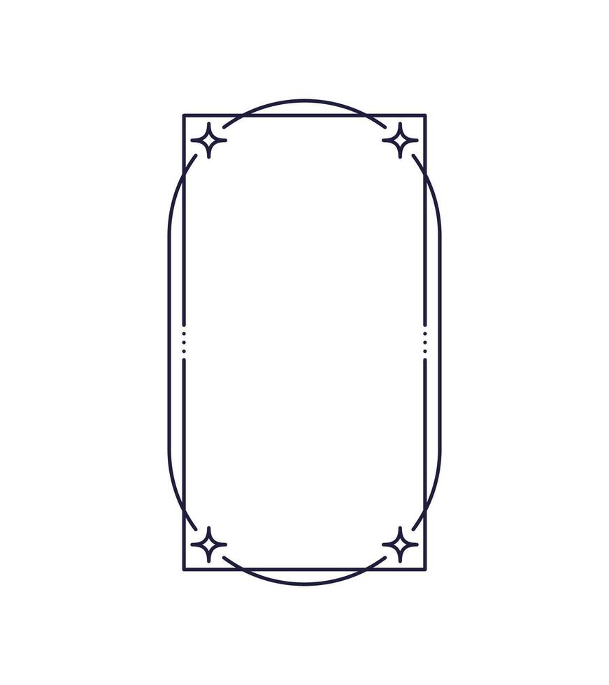 minimal ligne rectangle cadre, ovale les frontières, étoiles vecteur