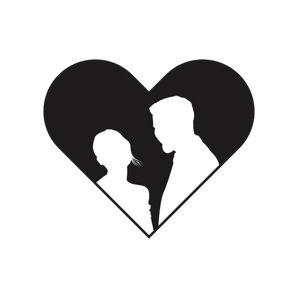 couple silhouette icône vecteur