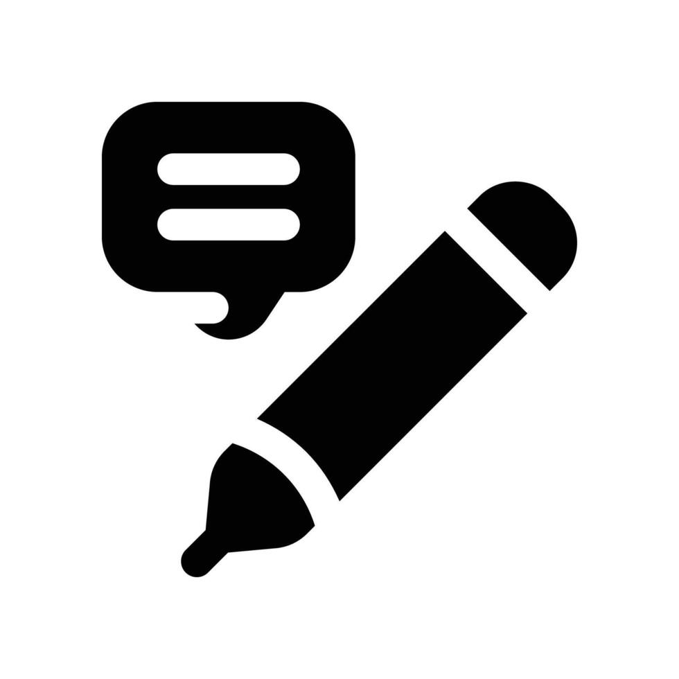 écrire icône. vecteur glyphe icône pour votre site Internet, mobile, présentation, et logo conception.