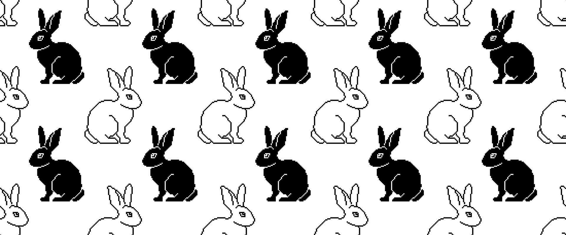 pixel art lapin sans couture modèle vecteur