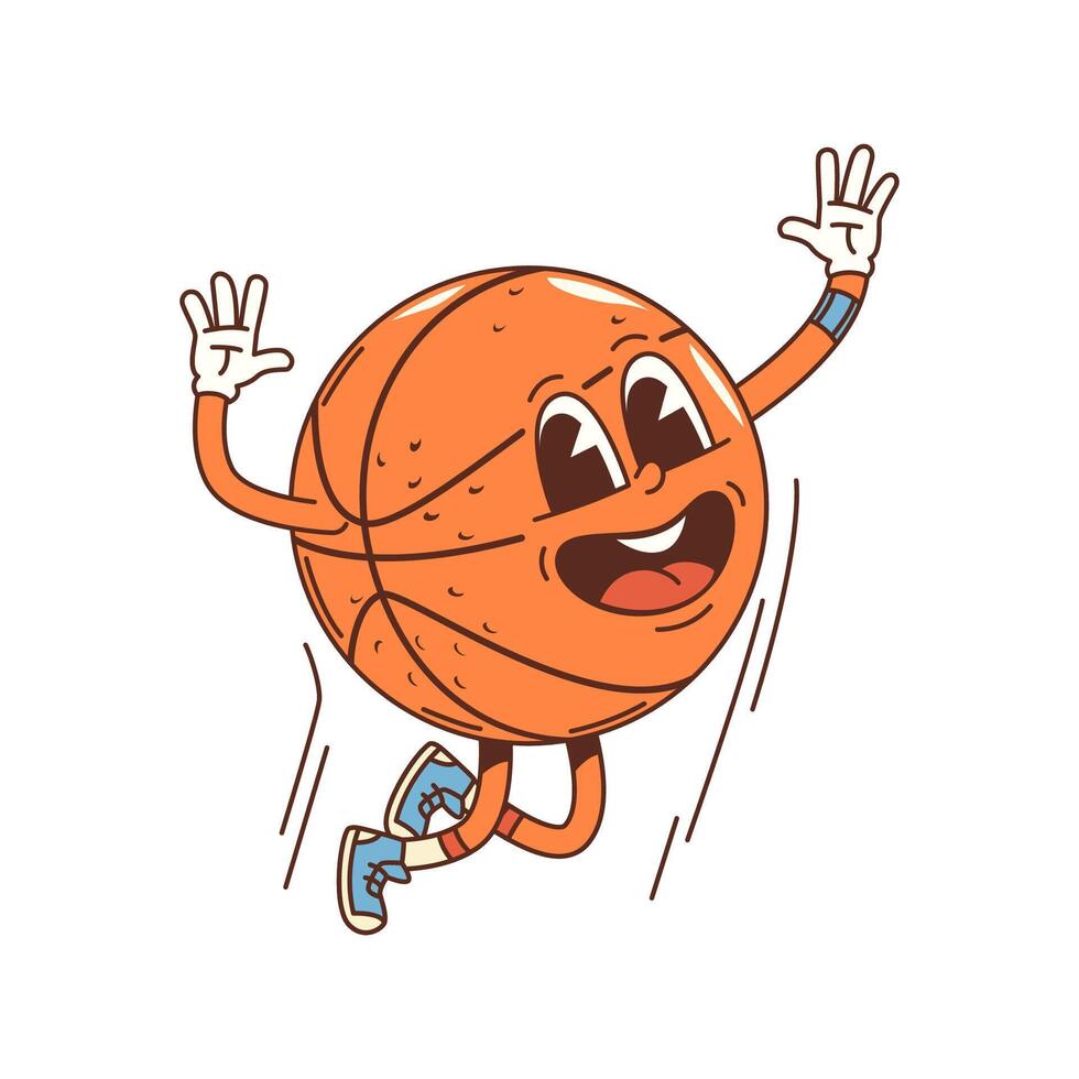 dessin animé sensationnel basketball Balle vecteur personnage