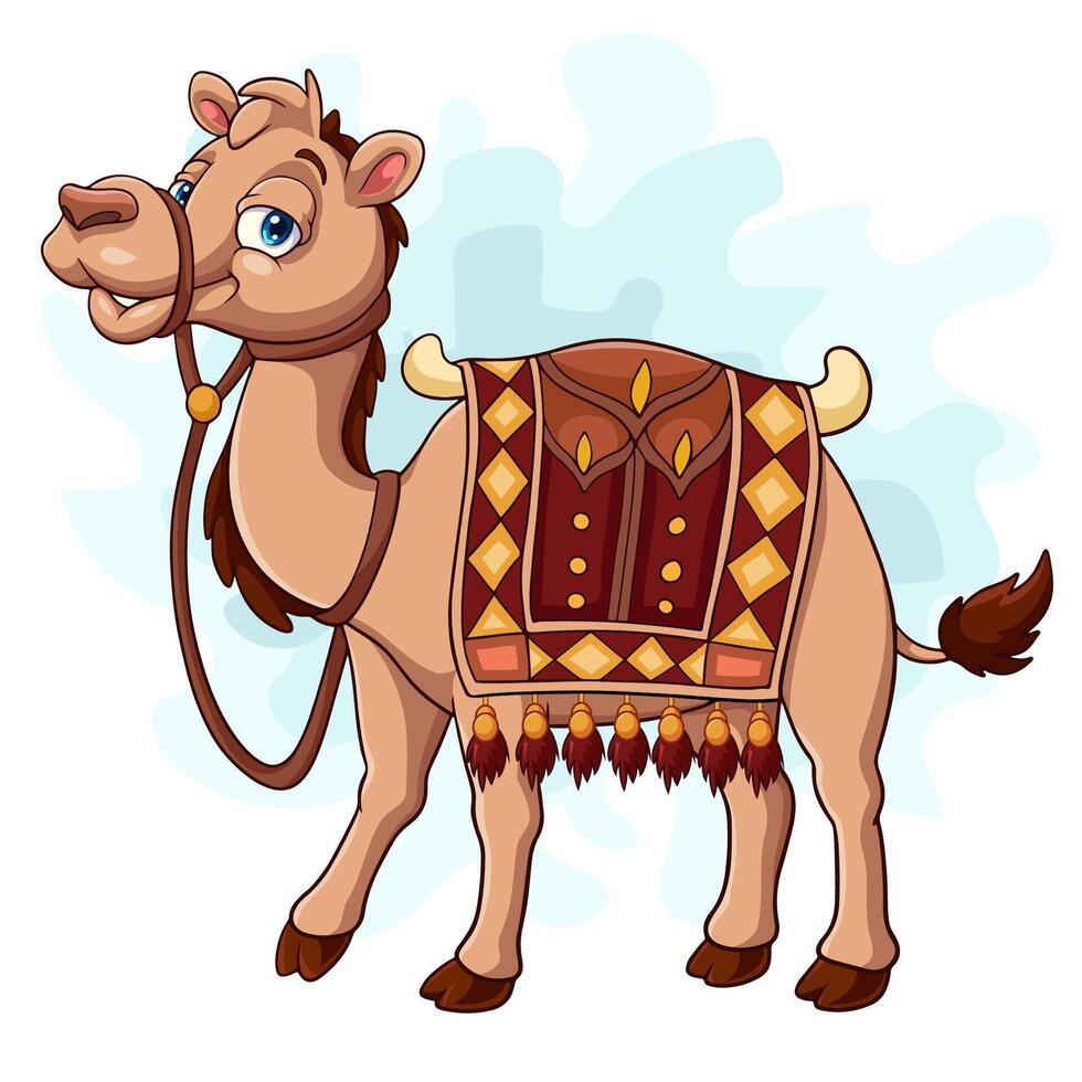 chameau de dessin animé isolé sur fond blanc vecteur