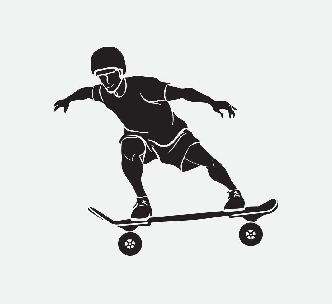 ai généré skateur silhouette vecteur