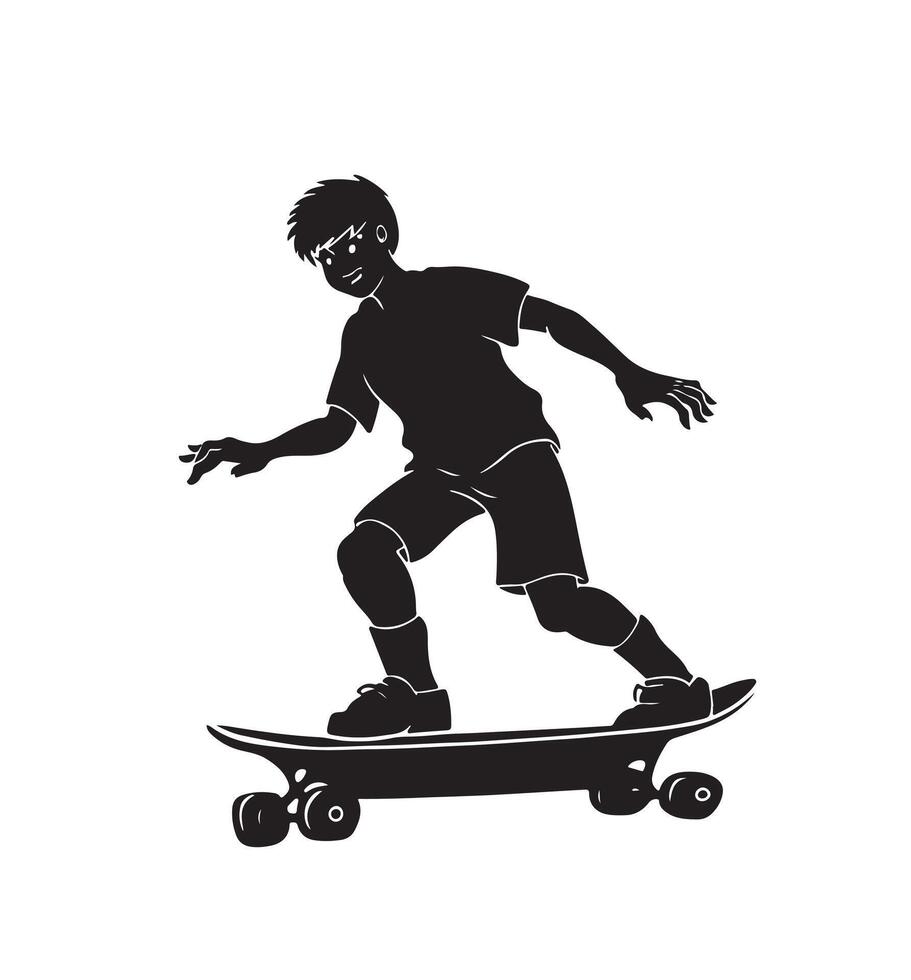 ai généré skateur silhouette vecteur