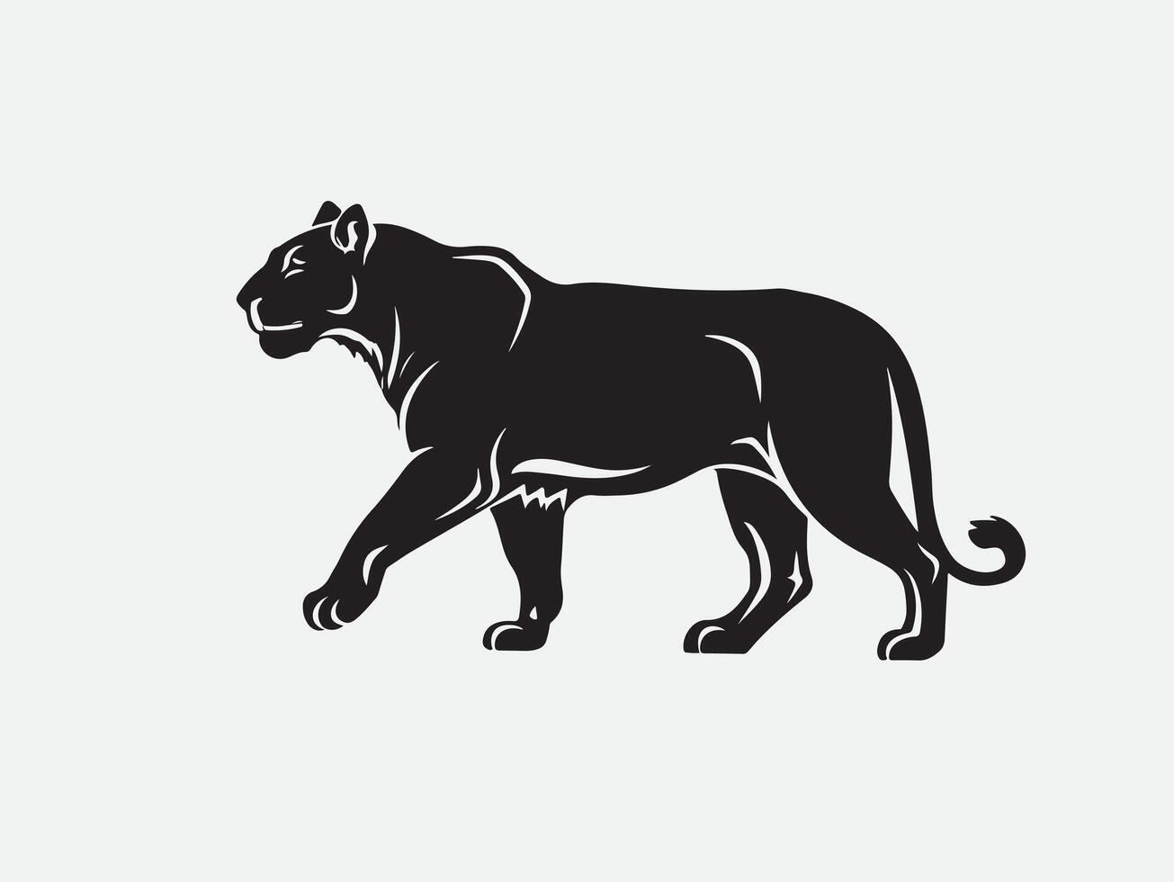 ai généré silhouette de une femelle Lion vecteur