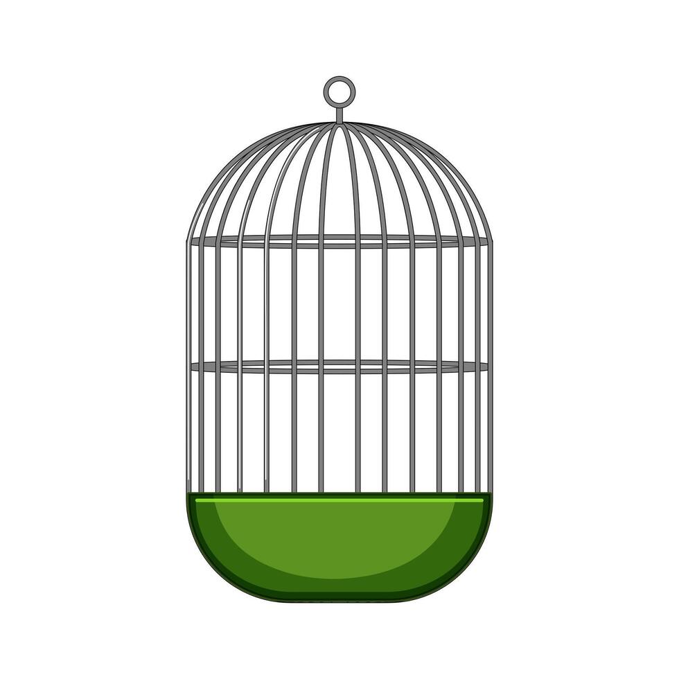 Créatif oiseau cage dessin animé vecteur illustration