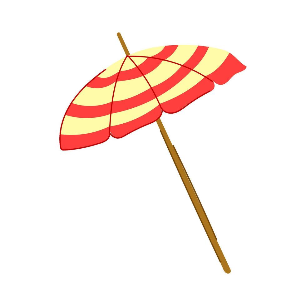 été plage parapluie dessin animé vecteur illustration