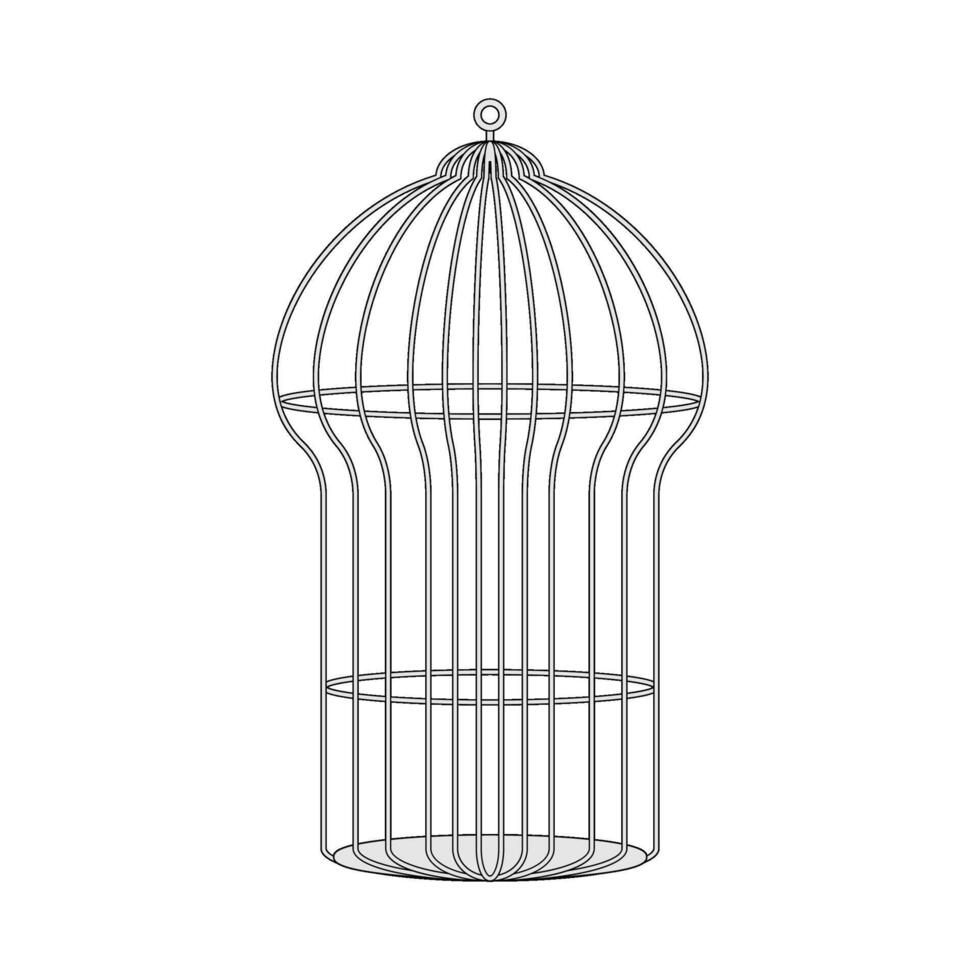 espérer oiseau cage dessin animé vecteur illustration