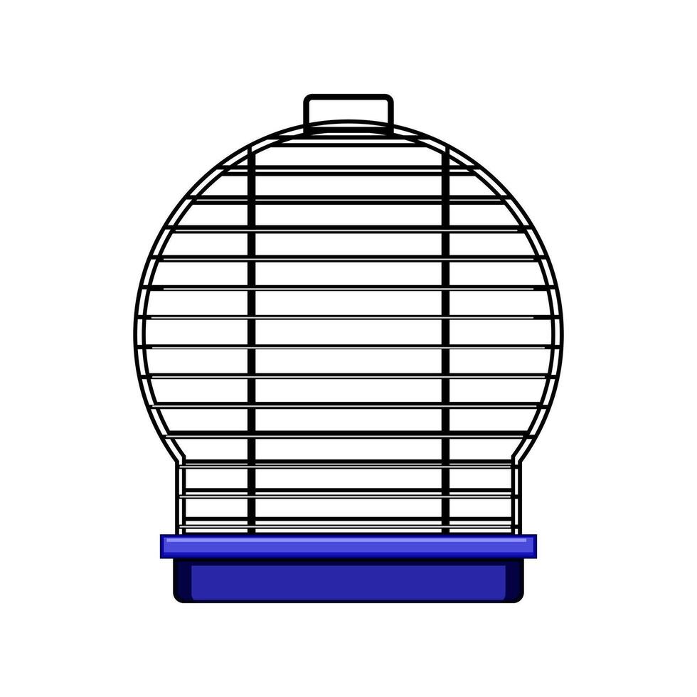 ligne oiseau cage dessin animé vecteur illustration