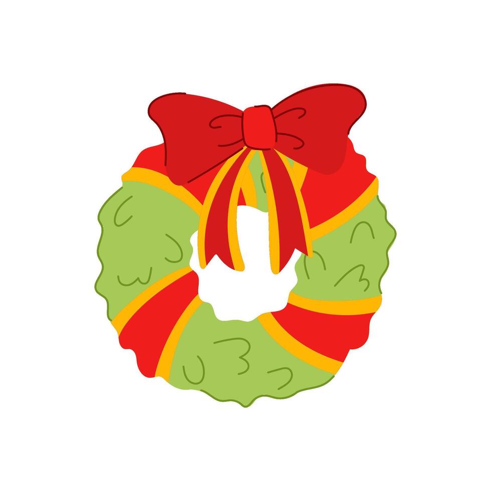 arbre Noël couronne dessin animé vecteur illustration