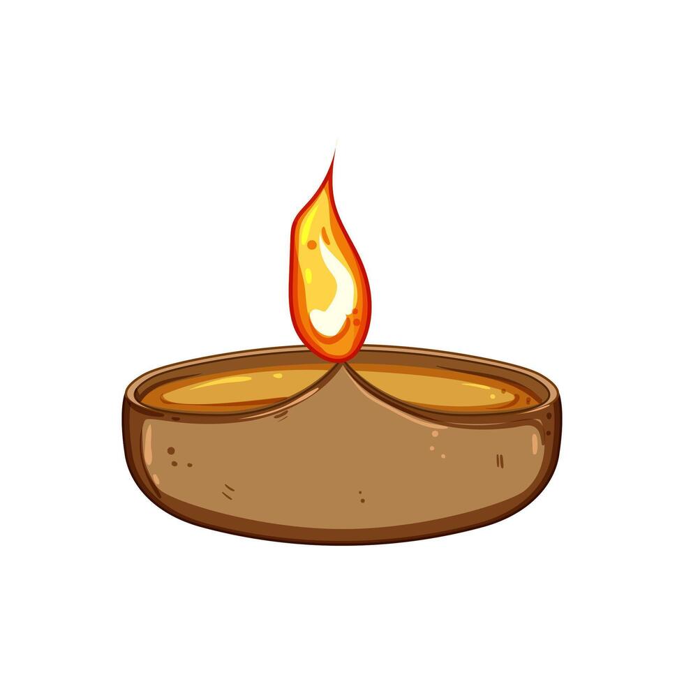 deepavali diwali lampe dessin animé vecteur illustration