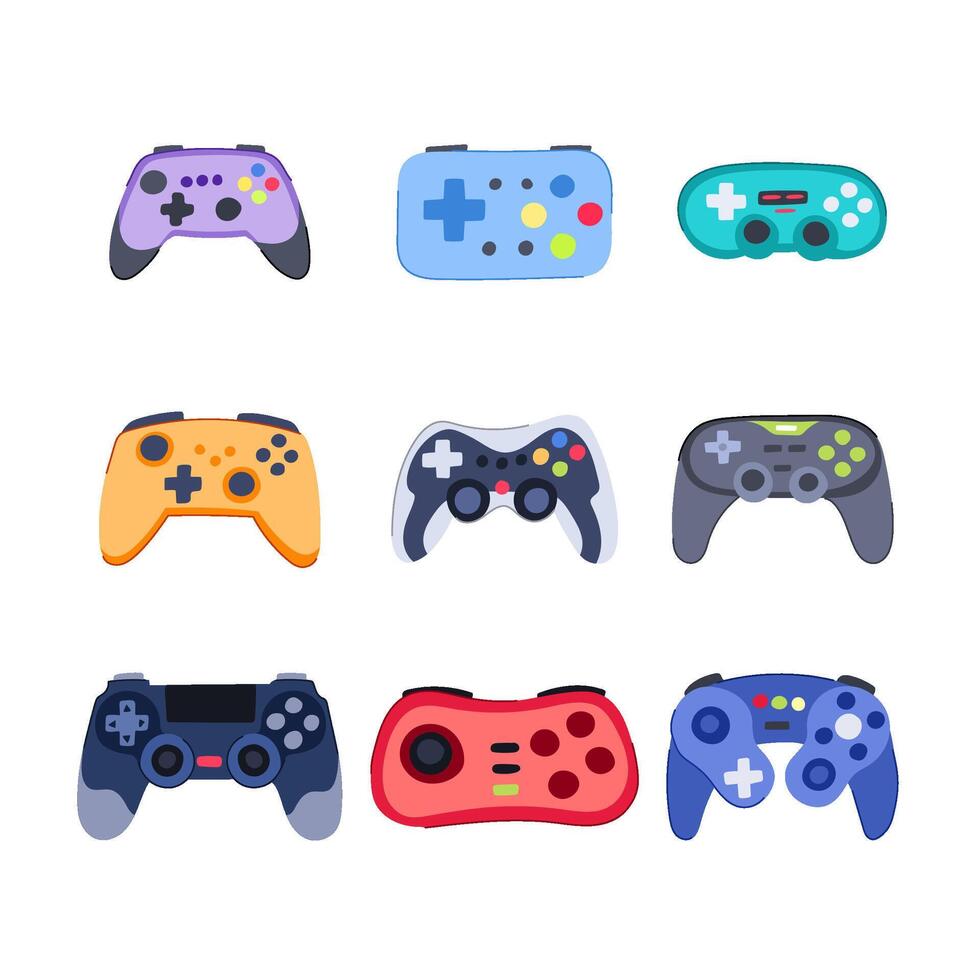 manette de jeu ensemble dessin animé vecteur illustration