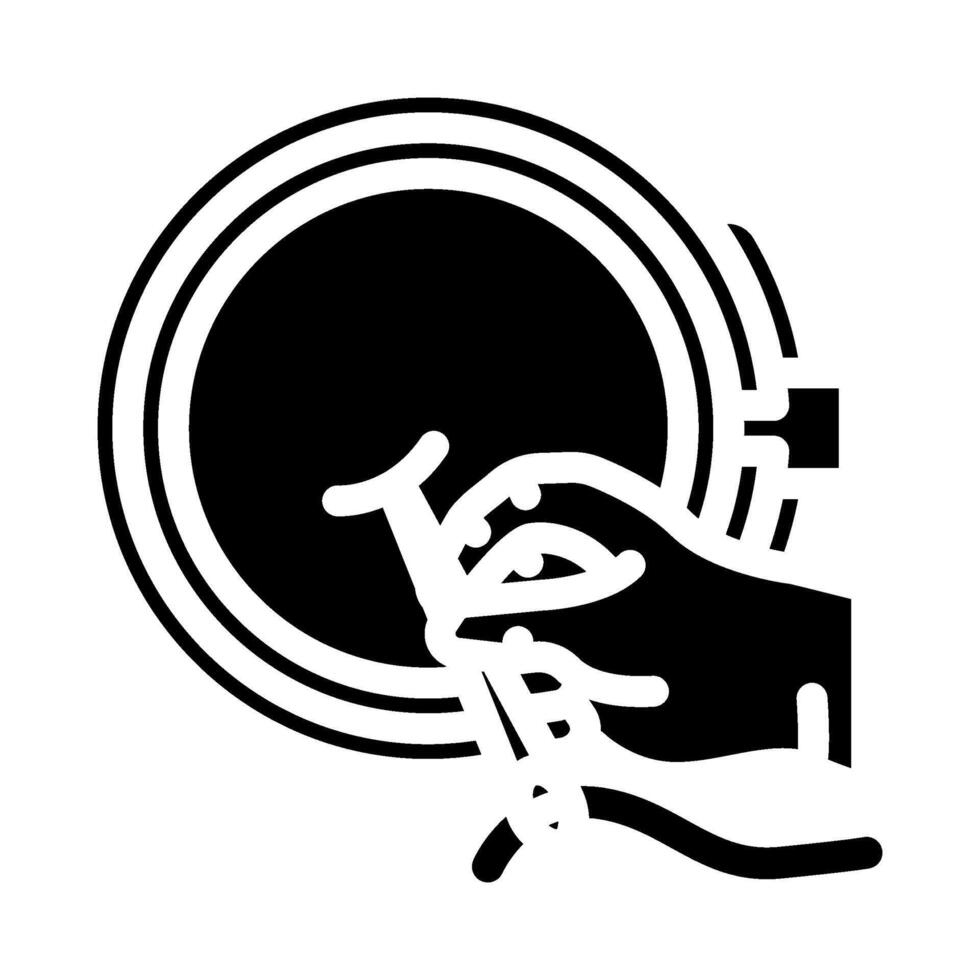 mains broderie loisir glyphe icône vecteur illustration