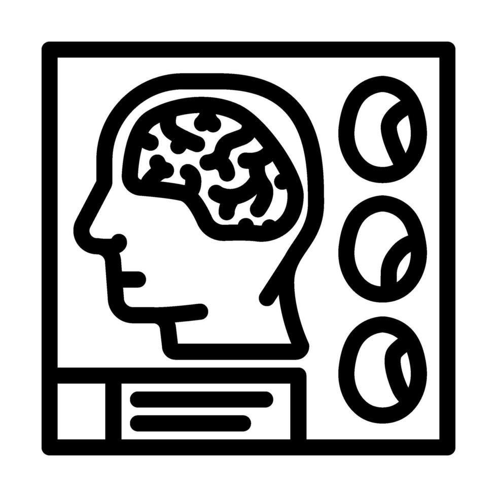 neuroimagerie neuroscience neurologie ligne icône vecteur illustration