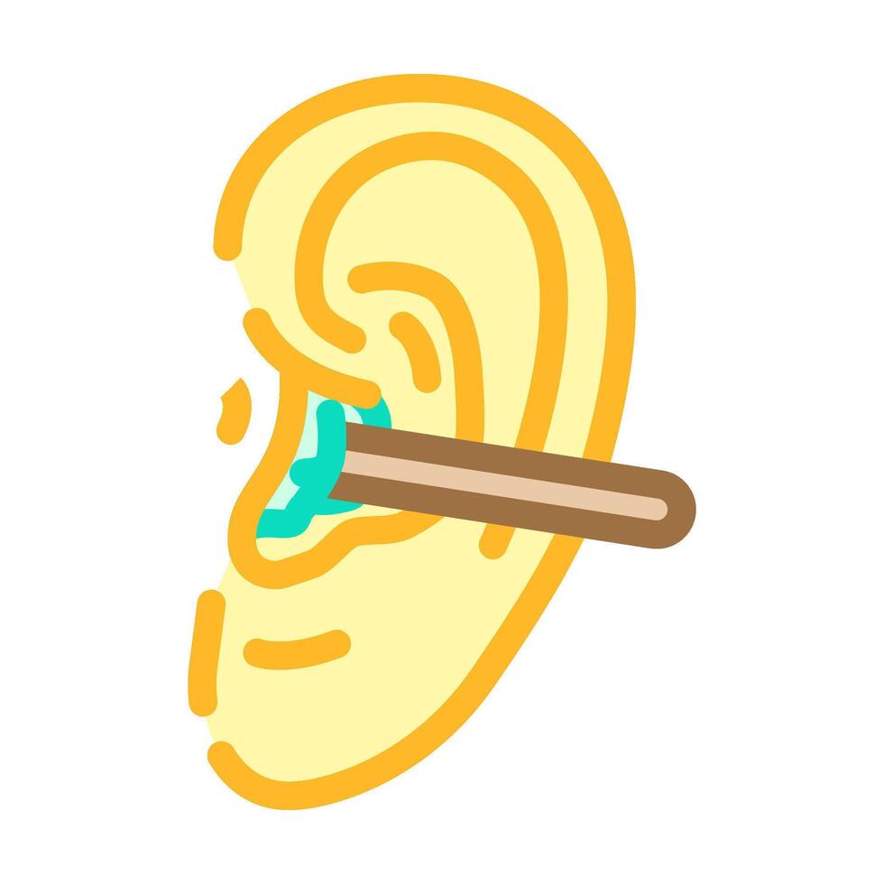 oreille cheveux suppression Couleur icône vecteur illustration