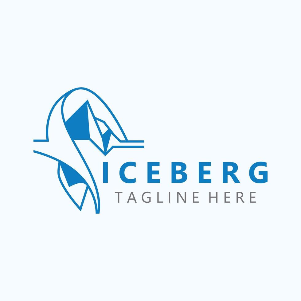 iceberg logo conception, Facile la glace Montagne paysage modèle vecteur illustration