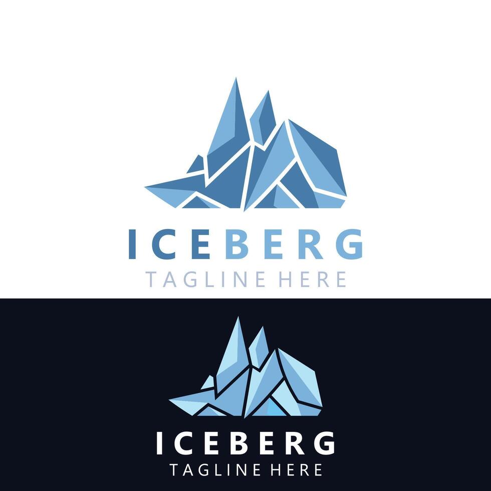 iceberg logo conception, Facile la glace Montagne paysage modèle vecteur illustration