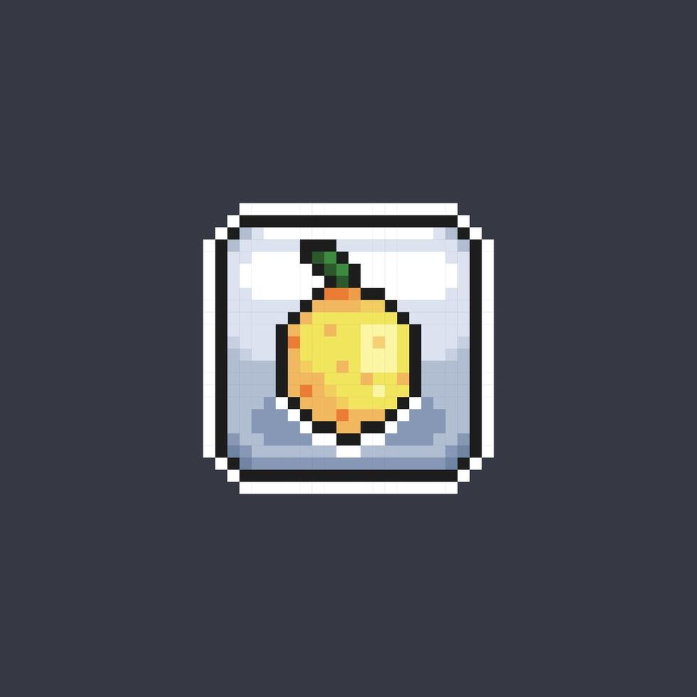 citron vert fruit signe dans pixel art style vecteur