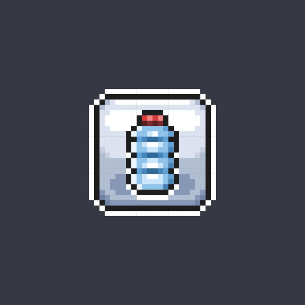 Plastique bouteille signe dans pixel art style vecteur