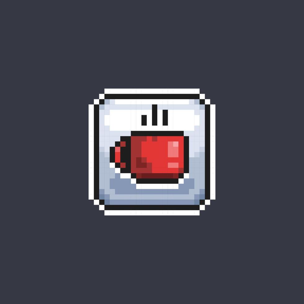 rouge agresser verre signe dans pixel art style vecteur