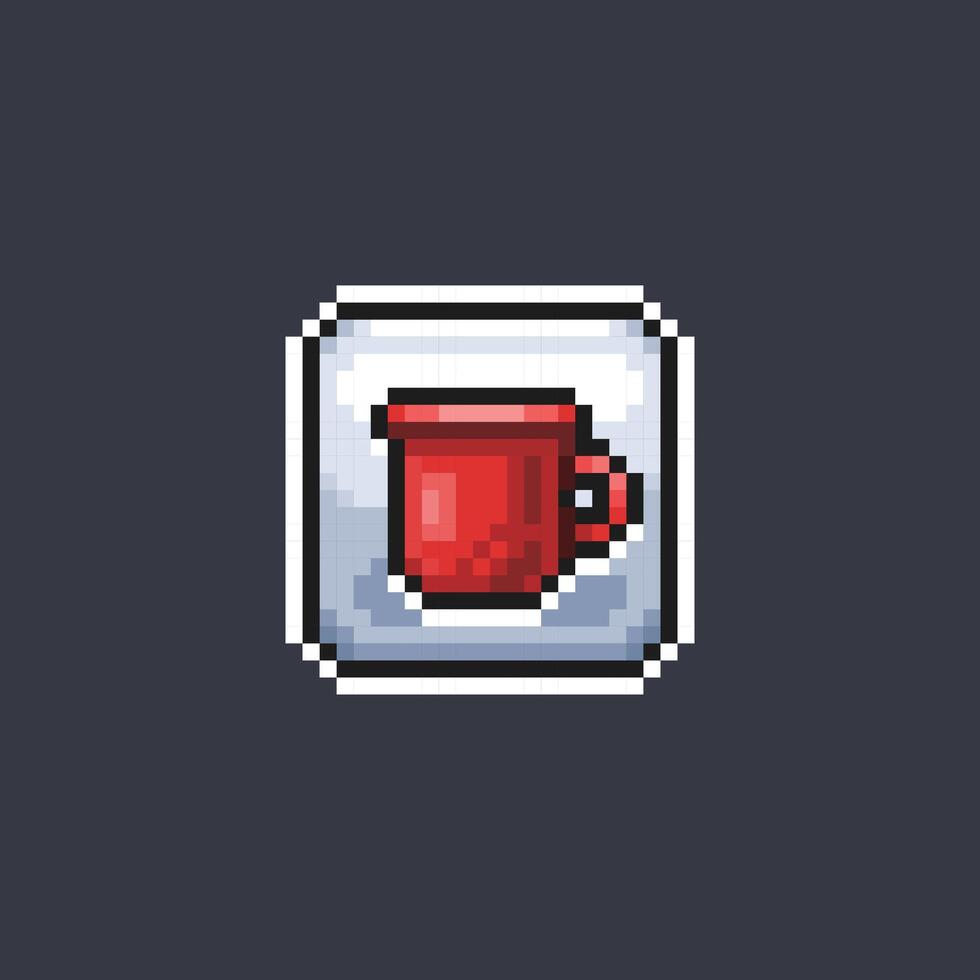 rouge verre signe dans pixel art style vecteur