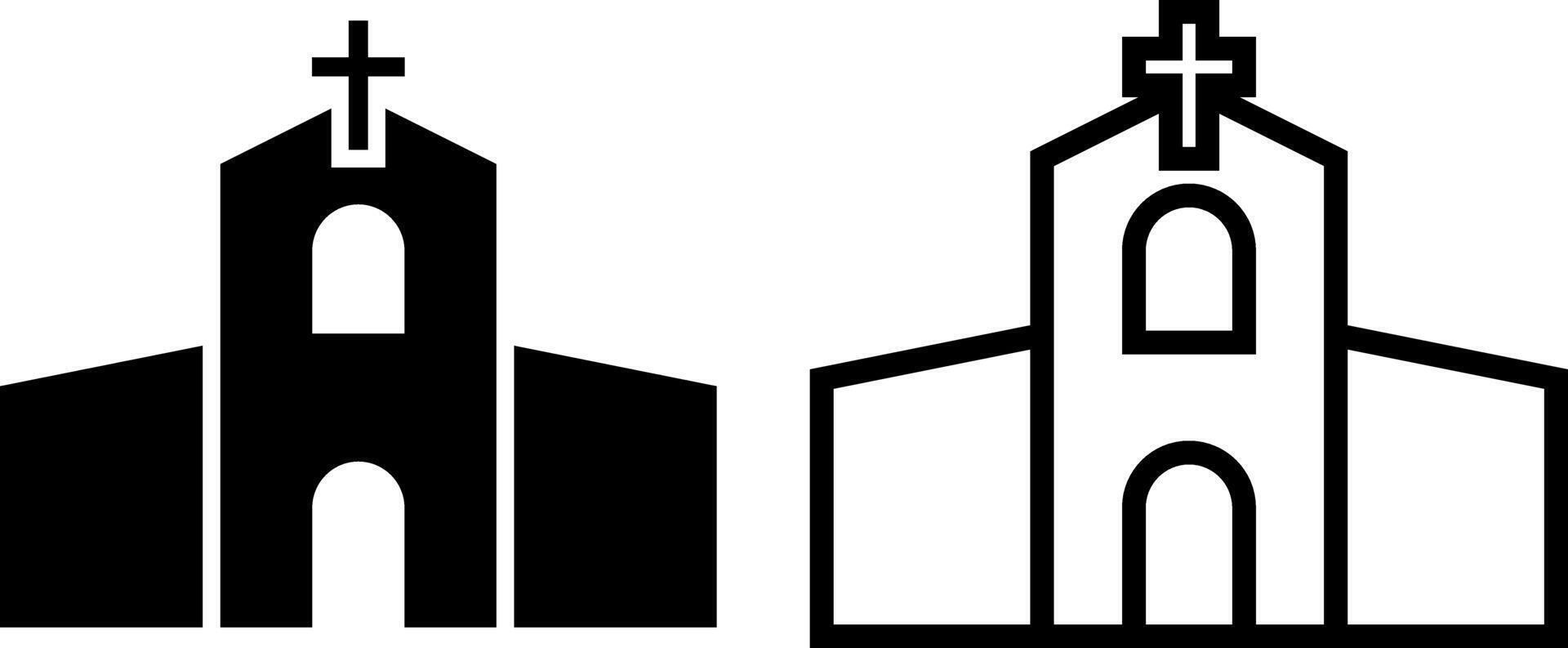 chruch icône, signe, ou symbole dans glyphe et ligne style isolé sur transparent Contexte. vecteur illustration