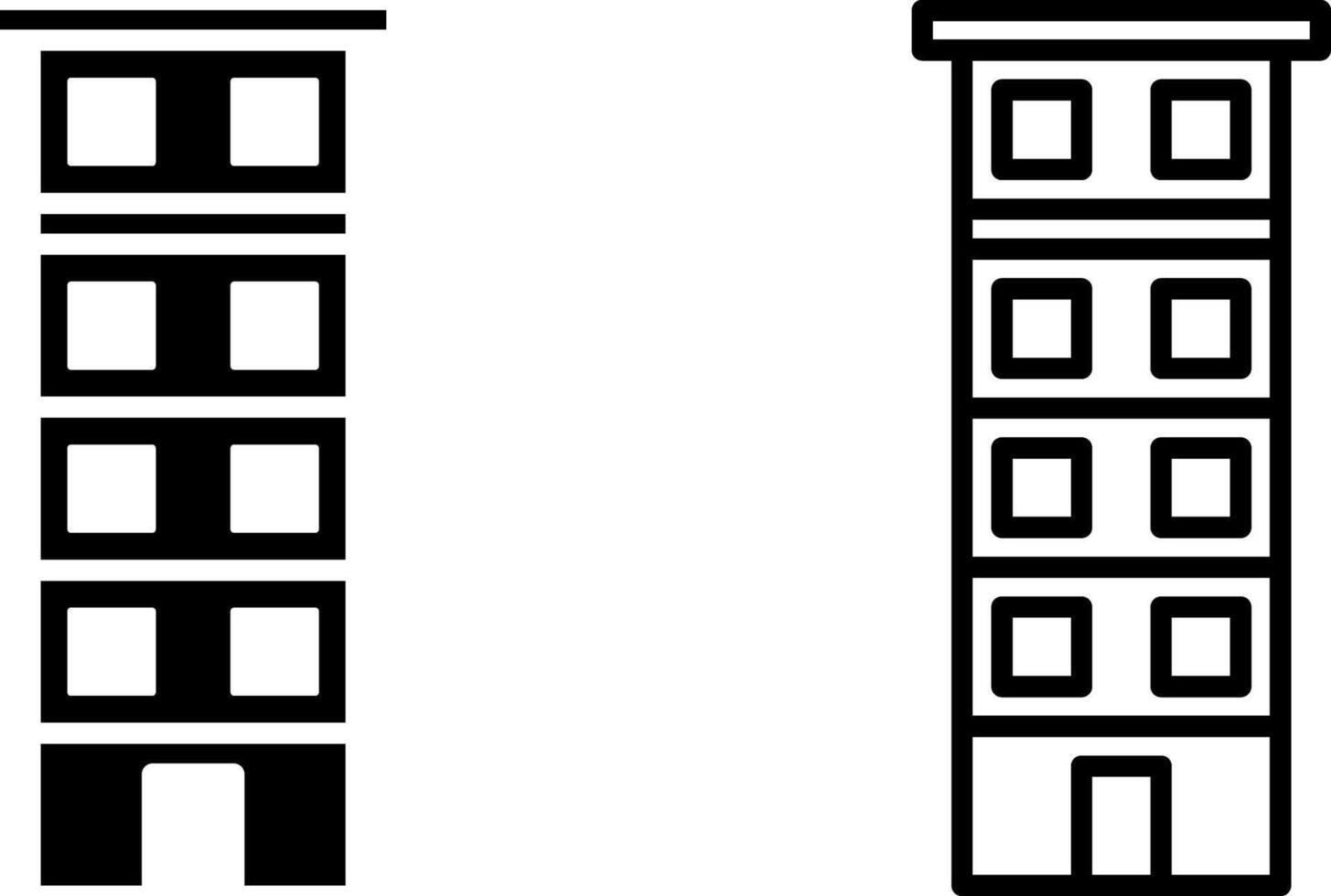 appartement icône, signe, ou symbole dans glyphe et ligne style isolé sur transparent Contexte. vecteur illustration
