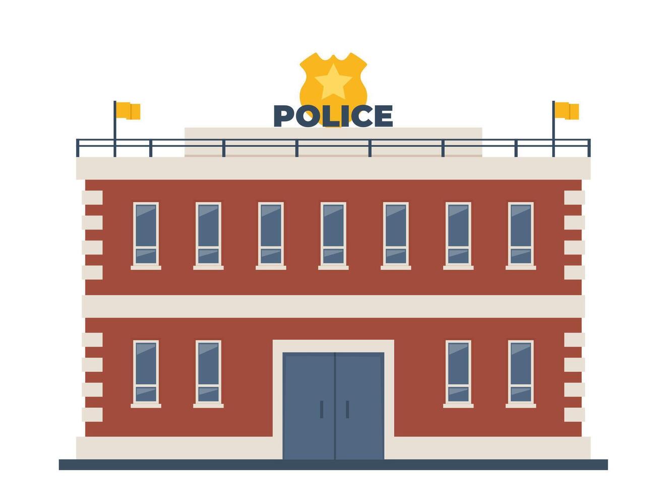 police station département bâtiment, de face voir. vecteur illustration.