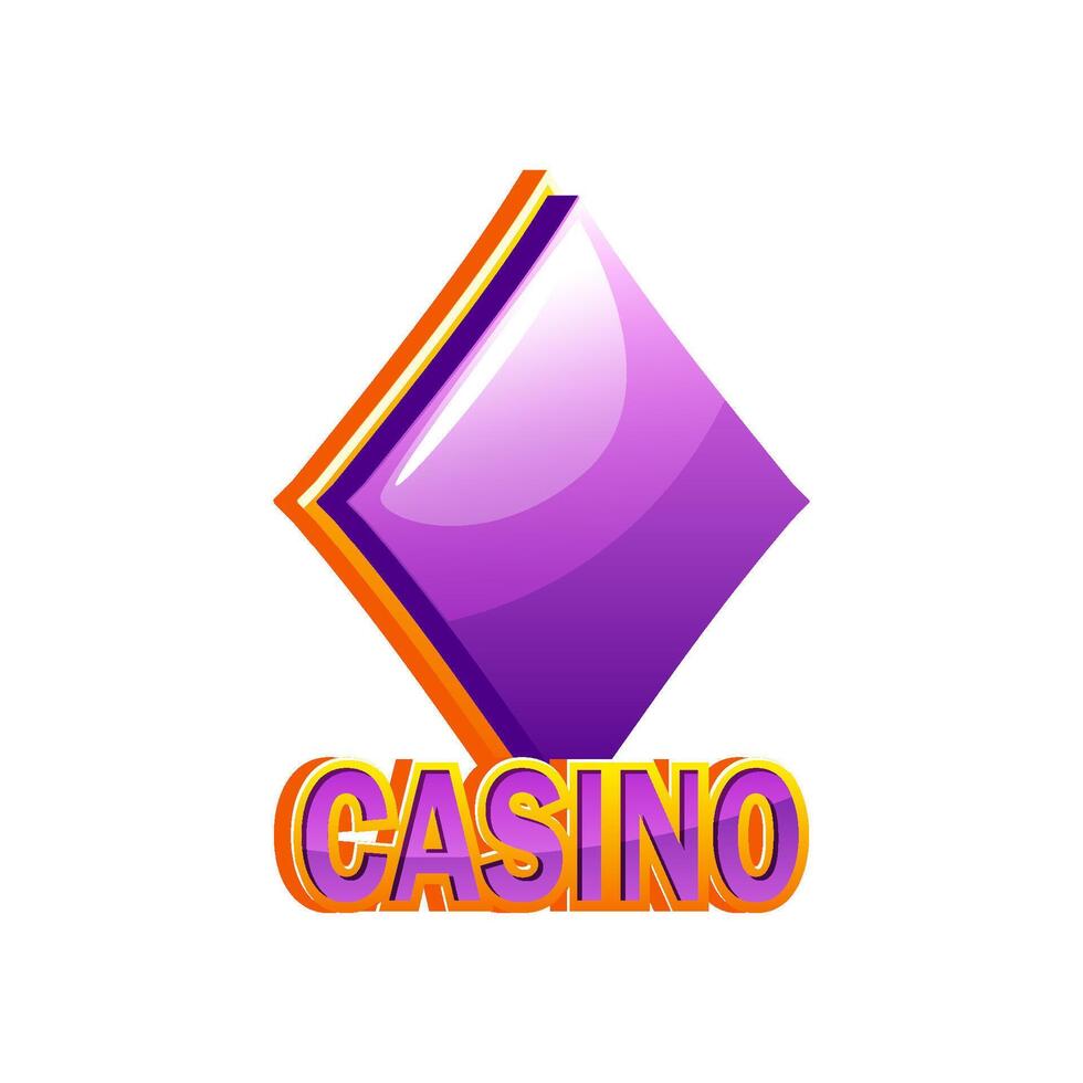 icône casino avec une diamant symbole. vecteur illustration pour casino Jeu conception, prospectus, affiche, bannière, la toile, et publicité.