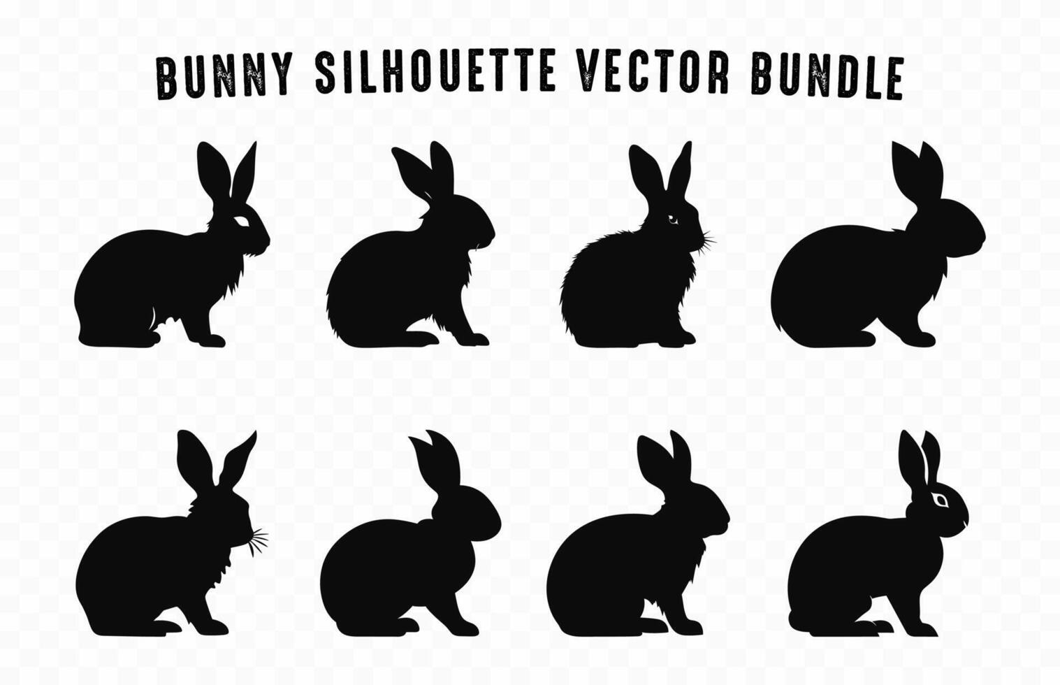 lapin silhouette vecteur ensemble, Pâques lapins silhouettes, différent lapins noir clipart paquet