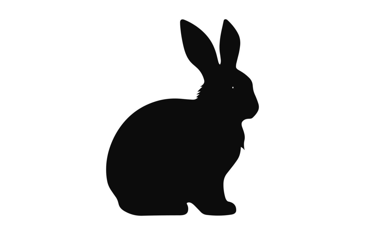 une lapin silhouette isolé sur une blanc arrière-plan, Pâques noir clipart vecteur