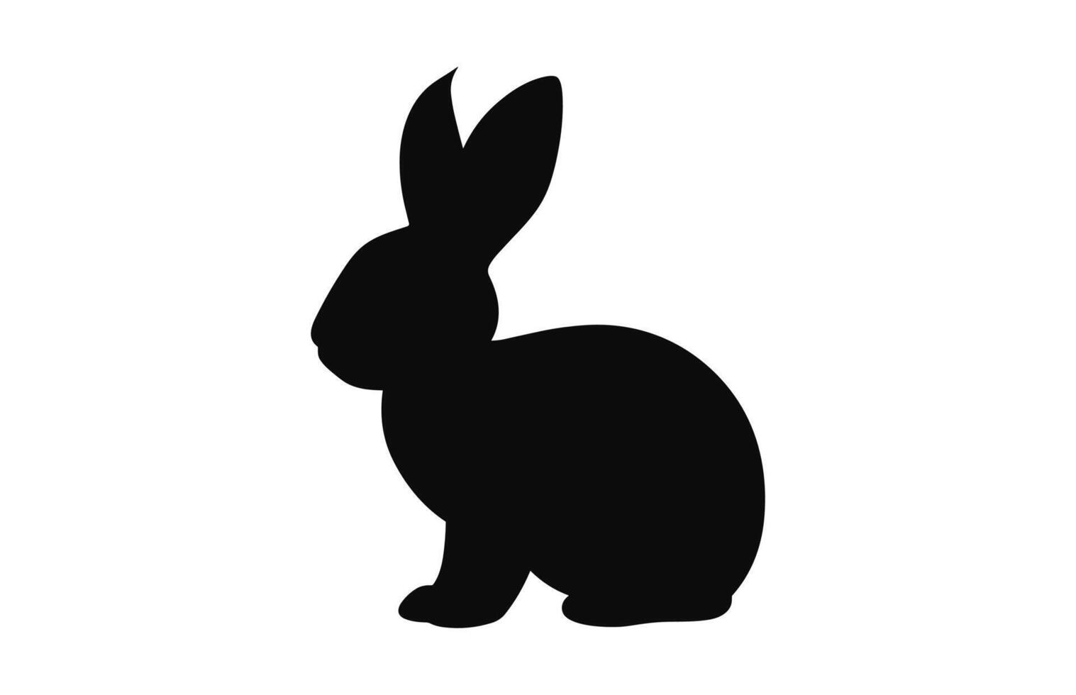 une Pâques lapin silhouette noir vecteur gratuit