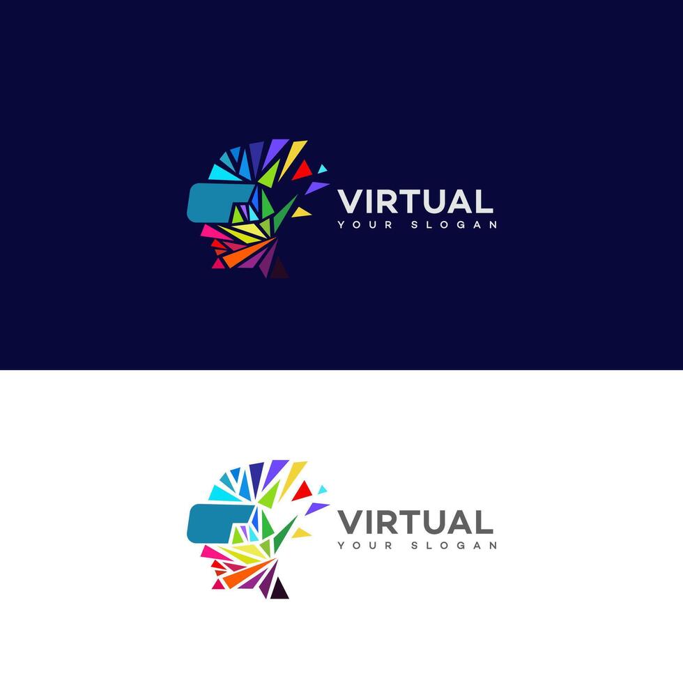 virtuel réalité logo conception icône marque identité signe symbole vecteur