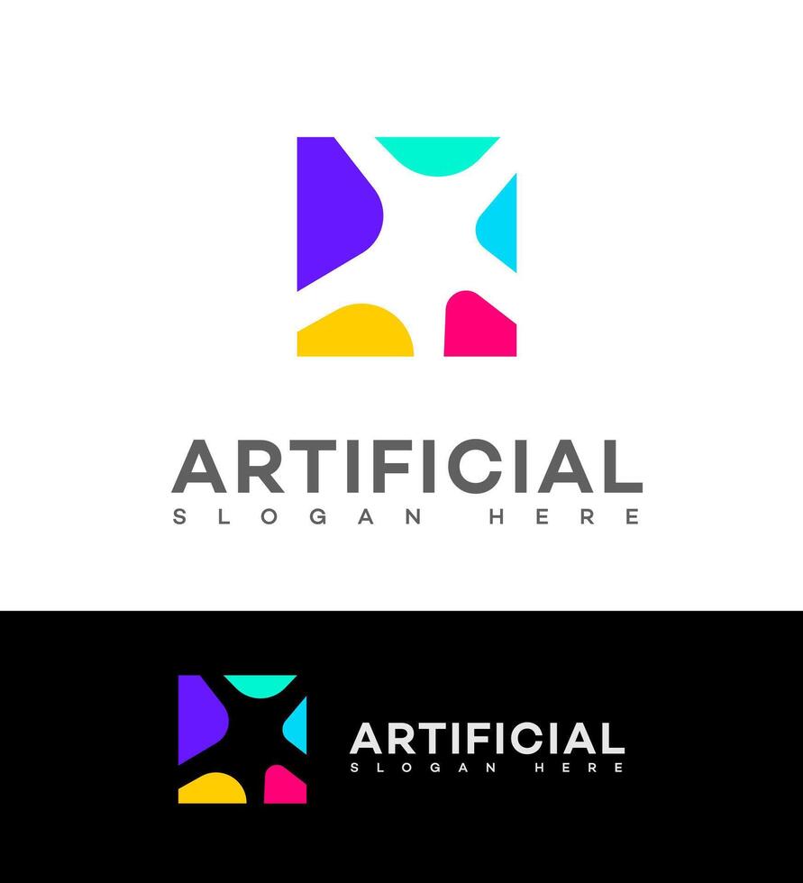 artificiel intelligence logo icône marque identité signe symbole vecteur