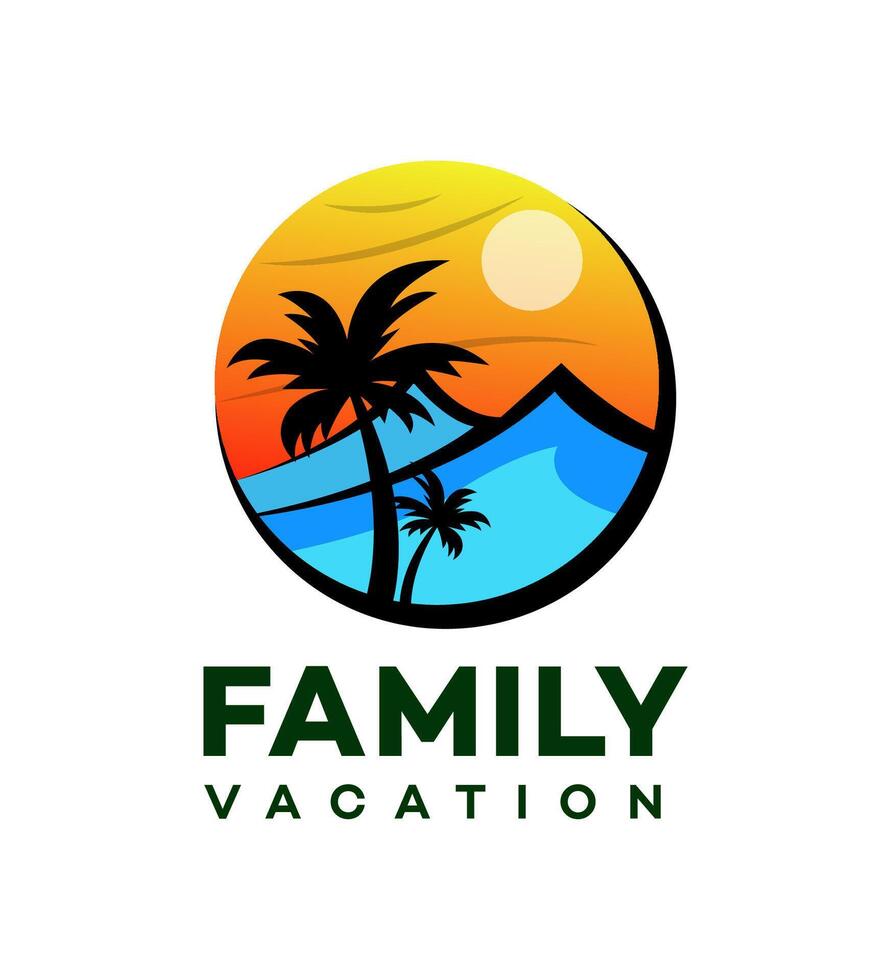 famille vacances logo icône marque identité signe symbole vecteur